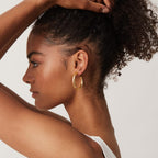 Chunky Gold Hoop Earrings for Women, Lightweight 14K Gold Plated | Gold Hoops, Gold Plated Earrings, Womens Earrings, 14K Gold Hoop Earrings