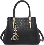 Genuine Leather Satchel Handbags for Women Top-Handle Bags Elegant Shoulder Purses
