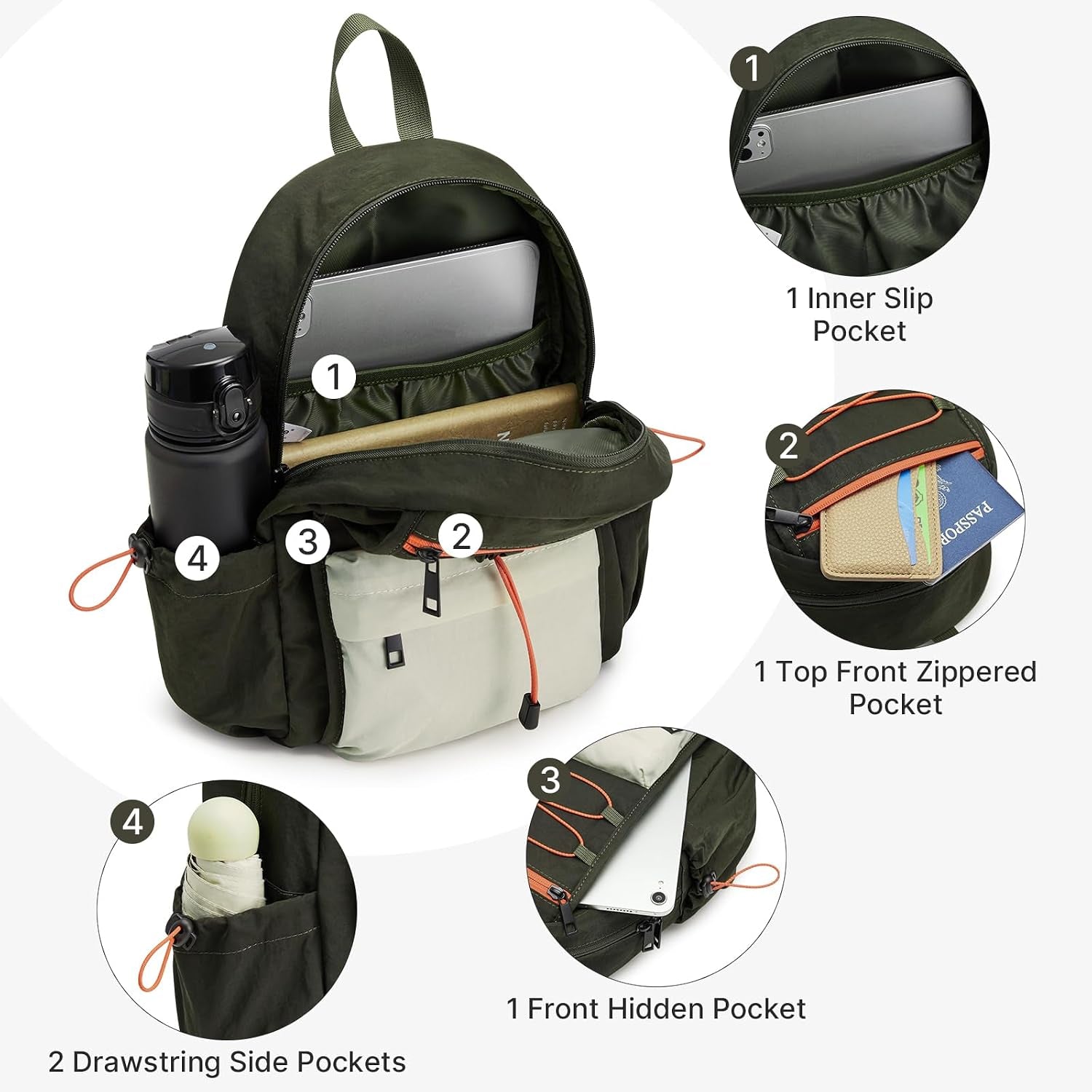 10L Small Hiking Backpack for Women Men | Mini Lightweight Travel Casual Daypack, Water Repellent Fabric, Fits 11" Tablet
