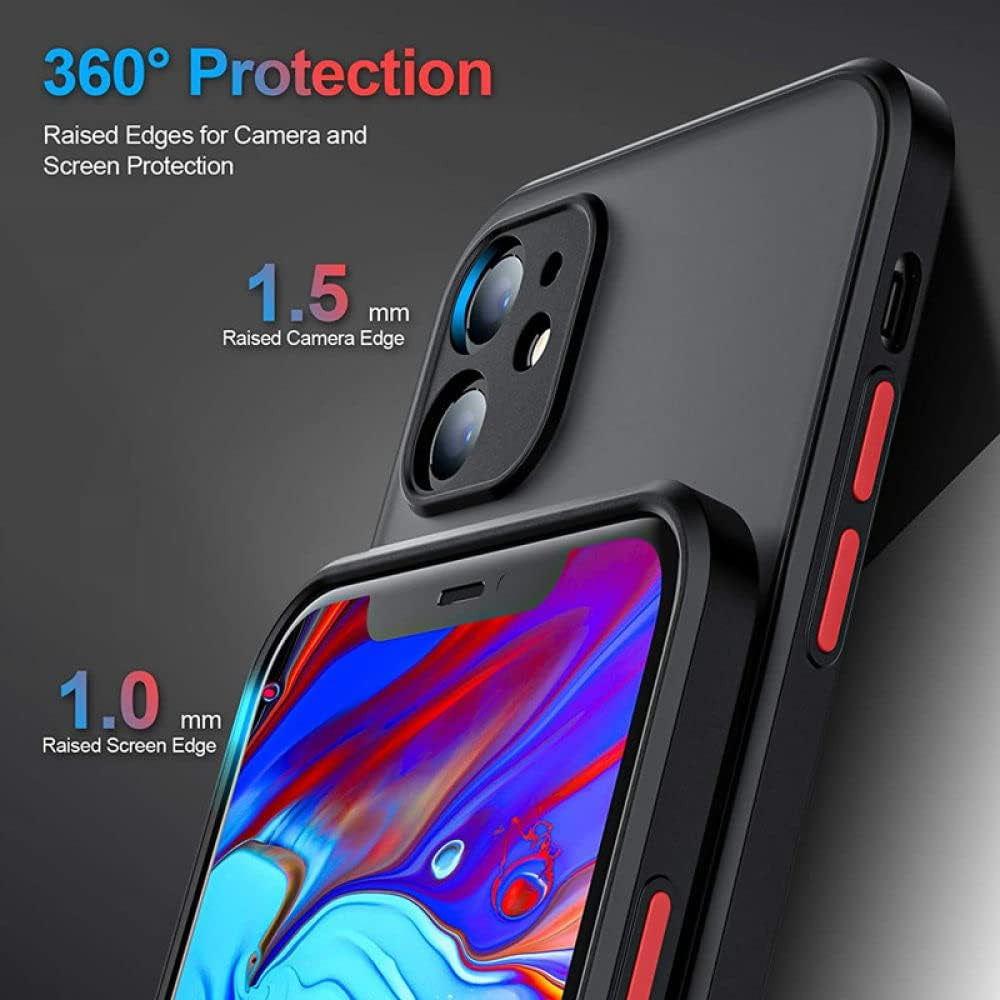 Shockproof Armor Matte Case for Iphone 13 12 11 Pro Max XR XS X 7 8 plus SE Mini Luxury Silicone Bumper Clear Hard PC Cover Capa,Red,For Iphone 6 6S