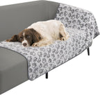 Premium Soft Dog Couch Blanket, with Flannel Cute Paw Print, 30 * 70 Inches, Cat Blanket Puppy Supplies Dog Products Stuff Essentials, Gray