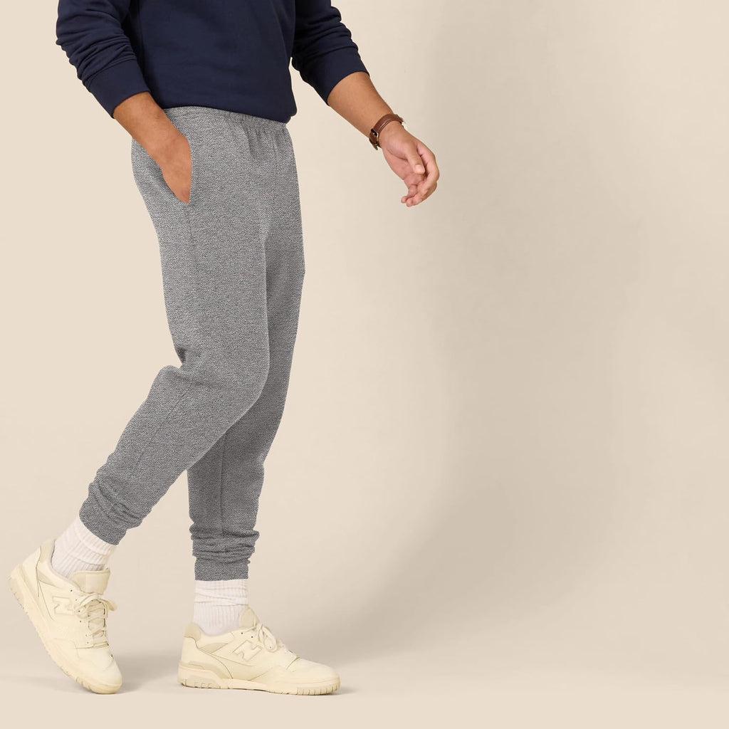 Men'S Relaxed Fit Fleece Joggers Sweatpants with Drawstring Waist, Tapered Leg, Ribbed Cuffs, Brushed Interior