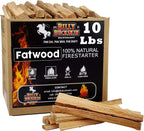 10Lb Fatwood Fire Starter Sticks | 100% Natural Fire Starters for Campfires, Firepit, Fireplaces, BBQ, Wood Stoves | Easy Ignition W/Just 2 Sticks | Camping Essentials by Billy Buckskin (10Lb Box)