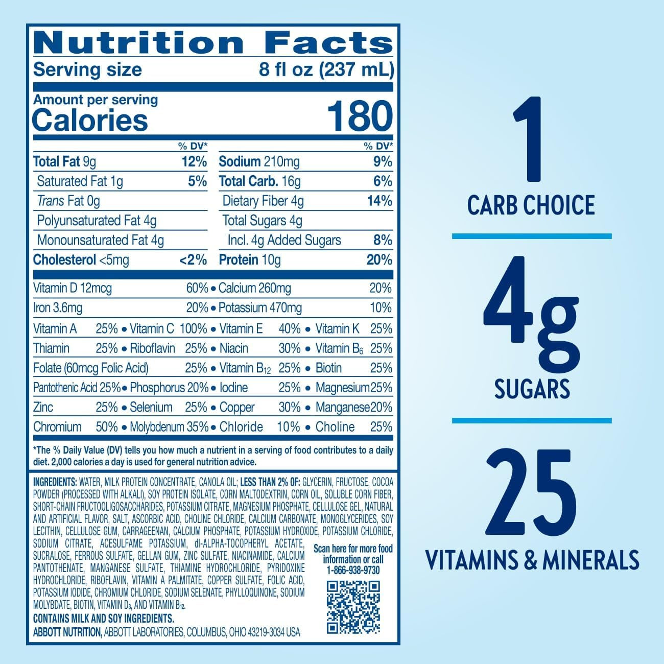 Original Diabetes Care Shake, Rich Chocolate, Diabetic Meal Replacement to Support Blood Sugar Management, 10G Protein, 180 Calories, Ready to Drink, 8-Fl-Oz Bottle, 24 Pack