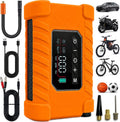 140 PSI Portable Tire Inflator for Cars, Motorcycles, Bikes & Balls | Portable Air Pump with Digital Pressure Gauge, Auto Shut-Off, Bright LED Light & Rechargeable Battery
