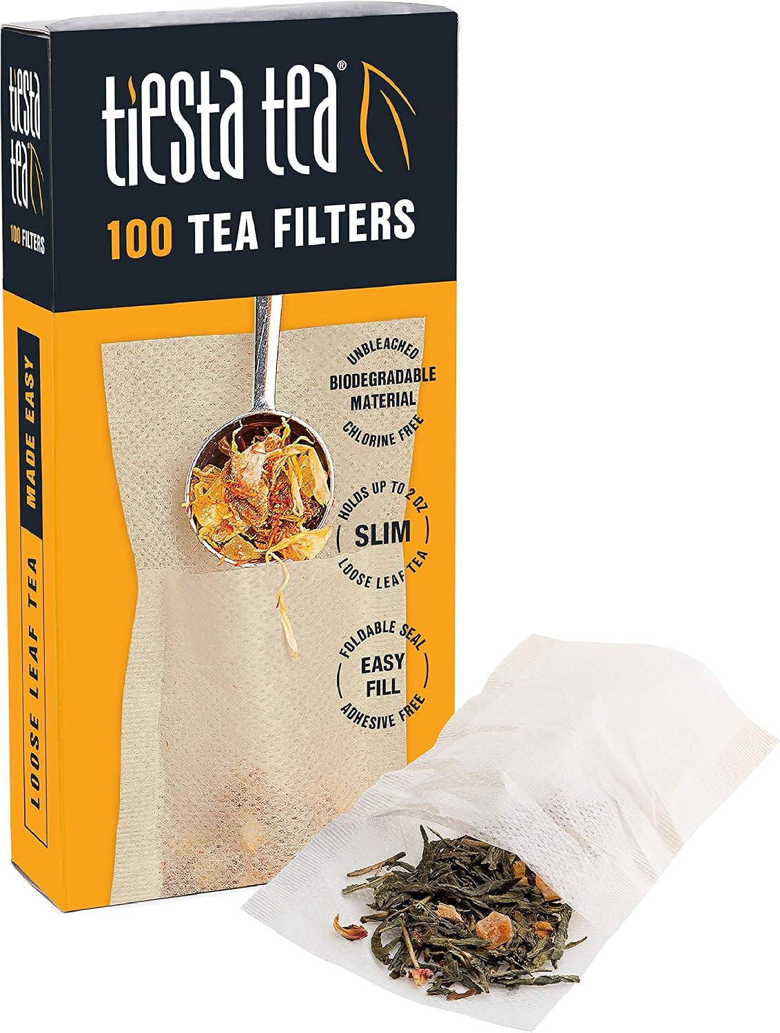 Loose Leaf Filters for Brewing | Disposable Infuser for Hot & Iced Drinks, Easy-Fill Steeper, Unbleached Paper, Single-Cup Infuser for Loose Leaves