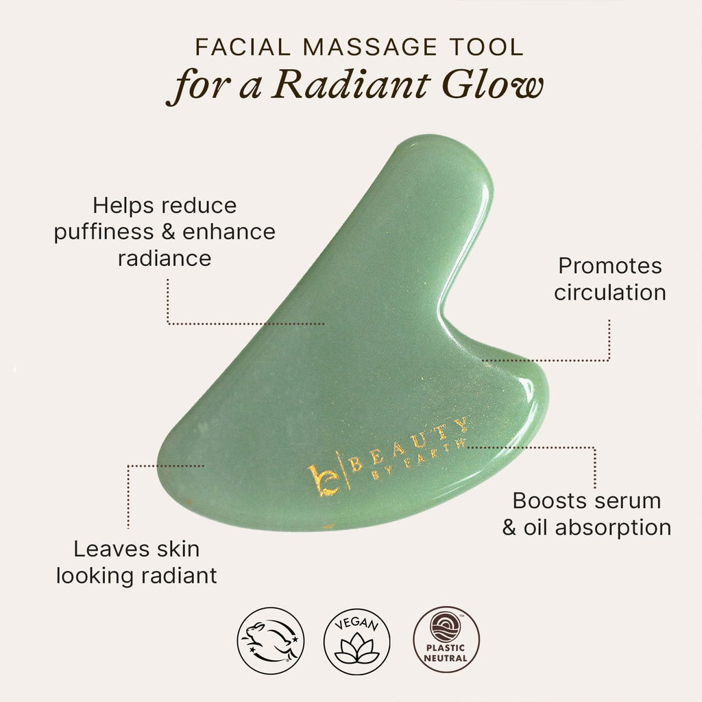 Jade Gua Sha Facial Tools - Face Sculpting & Massager Tool for Lymphatic Drainage & Jawline Sculpting, Guasha Tool for Face, Eye Depuffer Skin Care Tools