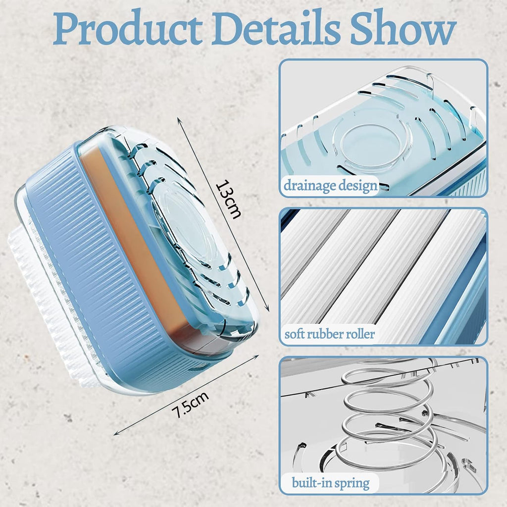 Multifunctional Foaming Soap Box for Soap Holder,Laundry Cleaning Brush | Portable Scrubbing Soap Dispenser Roller,Soap Cleaning Storage Foaming Box for Home Bathroom Kitchen