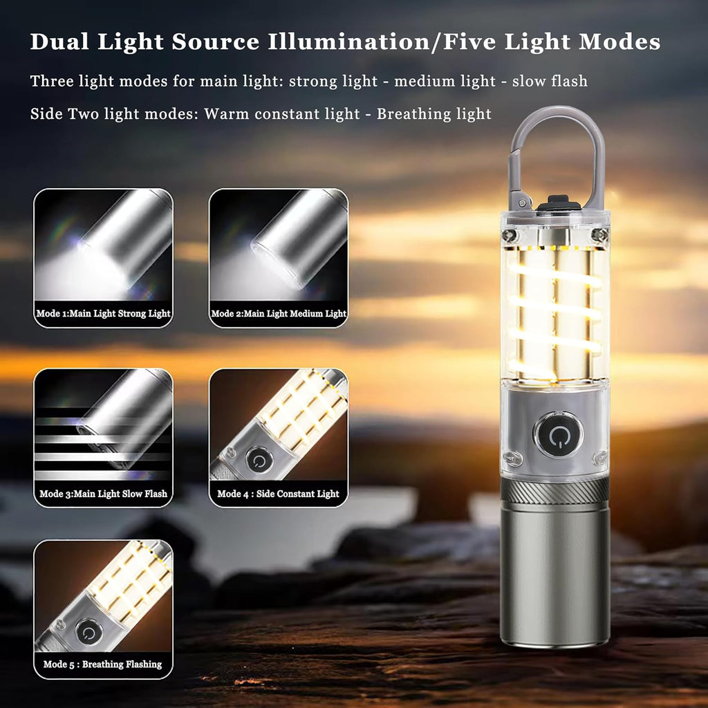 High Lumens Rechargeable Flashlights, 100000 Lumens Super Bright Flashlights, 6 Modes Zoomable High Bright Flashlights，Suitable for Hiking Camping and Family Emergencies