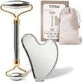 Stainless Steel Face Roller & Gua Sha Facial Tools, Face Massager for Self Care, Roller for Face, Jawline Sculpting and Puffiness Reducing