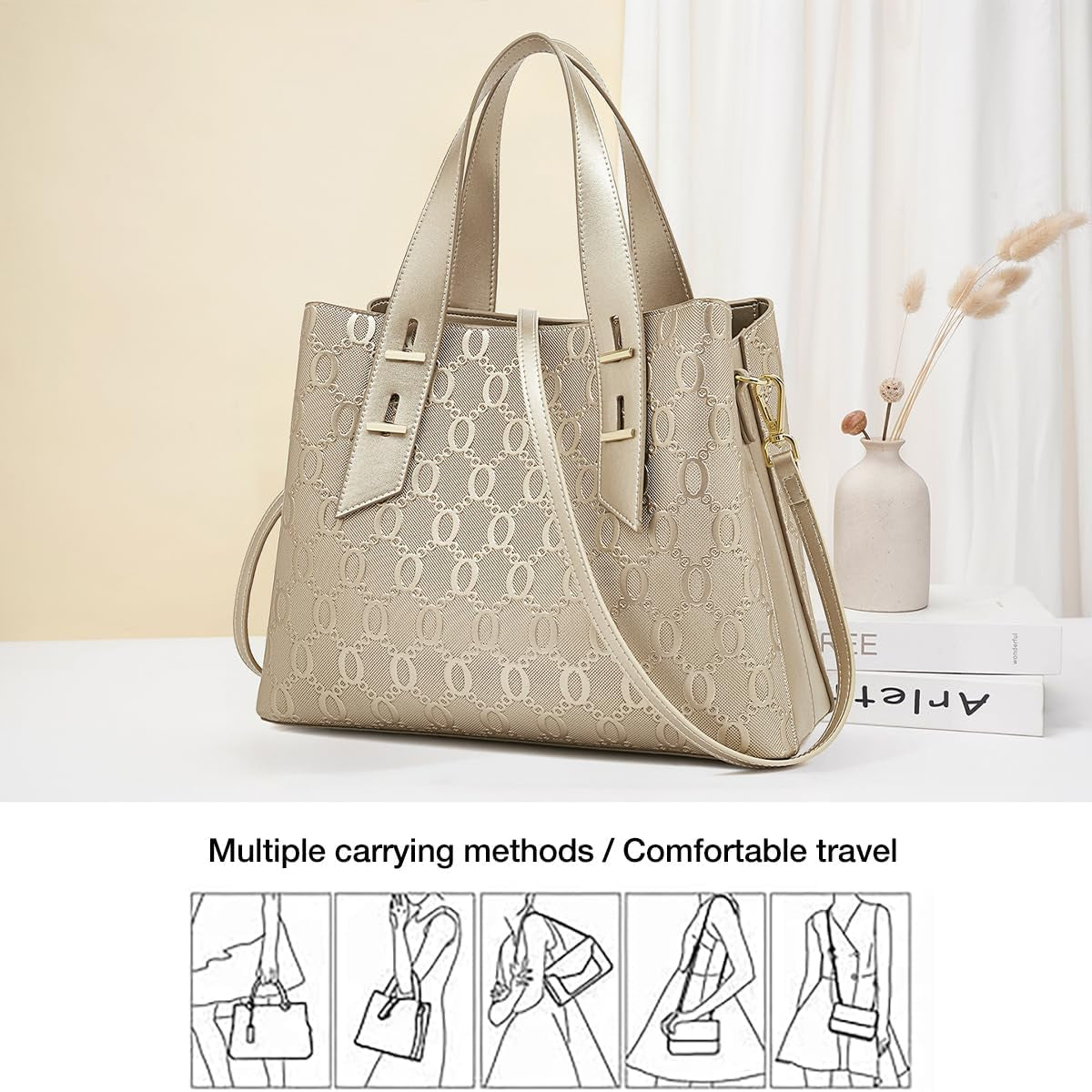 Women Crossbody Handbags Genuine Leather Satchel Handbags for Women Top-Handle Shoulder Tote Purses