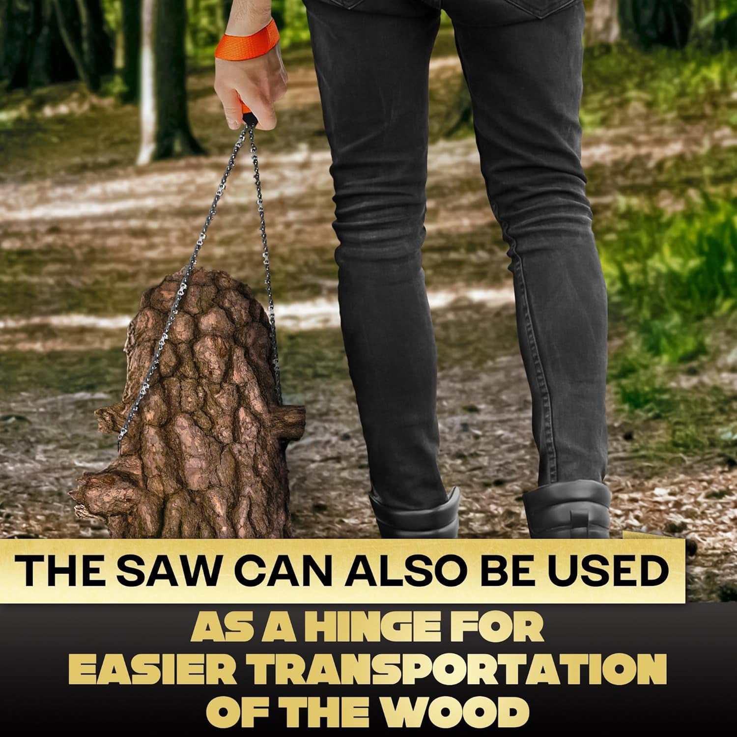 High Limb Rope Saw for Trees, 25.5" Cable Saw with 11 Teeth | Stainless Steel Pocket Chainsaw for Camping, Hiking & Survival Gear, Cuts Branches up to 5 In, Folding Storage Bag Included
