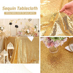 Sequin Tablecloth, 60X102 Inch Gold Rectangle Glitter Table Cover for Cake Dessert Exhibition Party Birthday Events