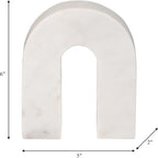 Marble Horseshoe Tabletop Decor White, Contemporary, 5" L X 2" W X 6" H