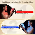 4D Red Light Mask for Face with Red & Blue Light Modes, Cordless Rechargeable LED Face Mask, Dual Controllers, 10/15 Min Timer for Daily Use