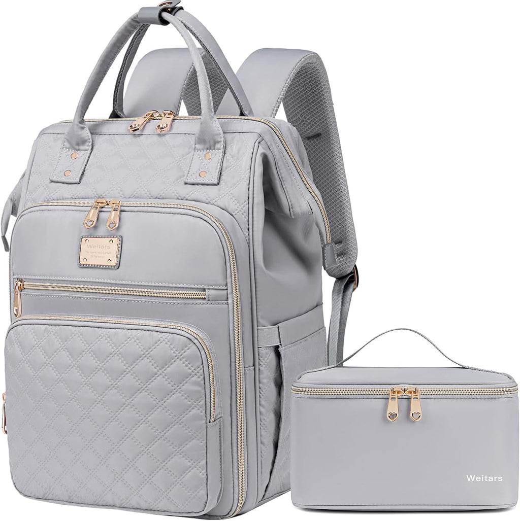 Lunch Backpack for Women,15.6 Inch Laptop Backpacks for Womens Back Pack, Travel Backpacks,Work Backpack for Women (Gray)