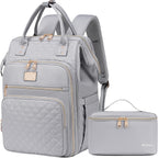 Lunch Backpack for Women,15.6 Inch Laptop Backpacks for Womens Back Pack, Travel Backpacks,Work Backpack for Women (Gray)