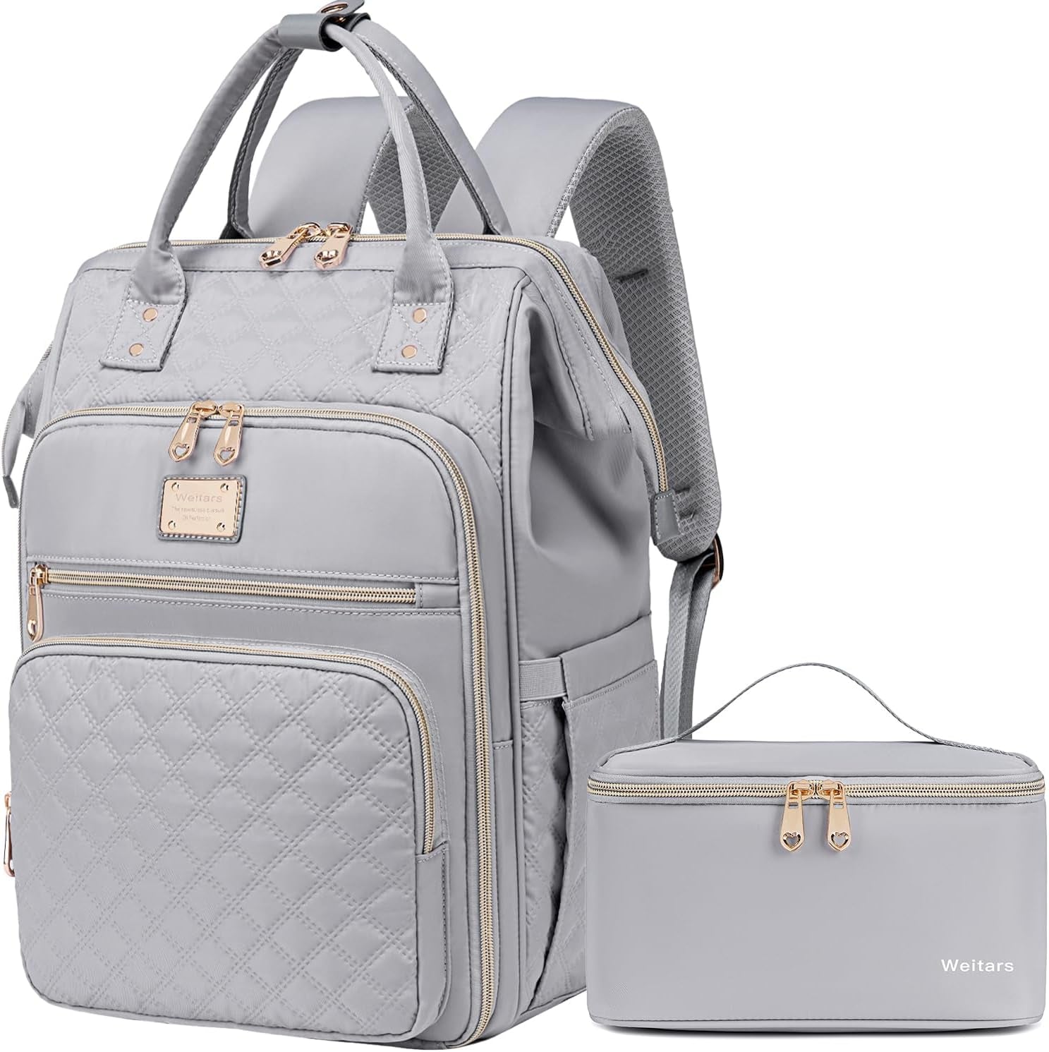 Lunch Backpack for Women,15.6 Inch Laptop Backpacks for Womens Back Pack, Travel Backpacks,Work Backpack for Women (Gray)