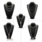 Long Pearl Necklace Faux Pearls Necklace Set Beaded Long Pearls Necklace 1920S Gatsby Costume Jewelry