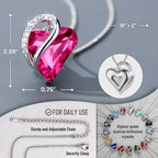 Gift Necklaces for Women, Infinity Love Birthstone Heart Crystal Pendant, Birthday Anniversary Jewelry for Wife, Mom, and Her, Silver Plated, 18" + 2" Adjustable Chain