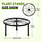 2 Pack 7.8" Metal Plant Stand Indoor , Black Plant Stands Outdoor, Rustproof round Heavy Duty Flower Pot Stand, Potted Plant Holder for Garden Home