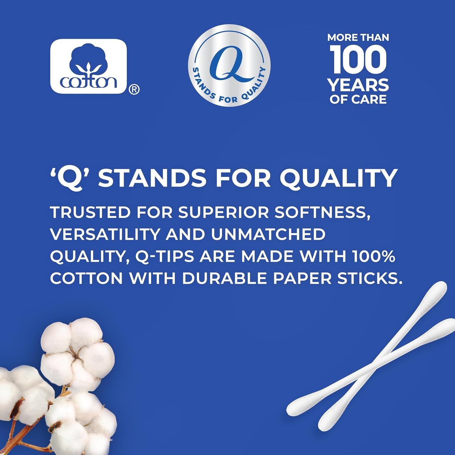 Cotton Swabs for Hygiene and Beauty Care Original Cotton Swab Made with 100% Cotton 375 Count