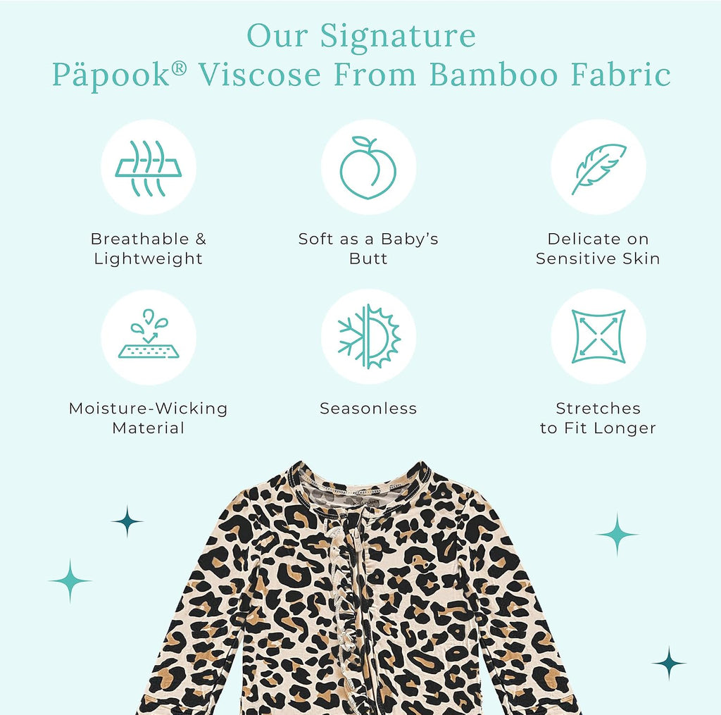 Posh Peanut Footie Pajamas for Baby Girls – Sleepers in Ultra-Soft Viscose from Bamboo with 2-Way Zipper & Ruffle Trim