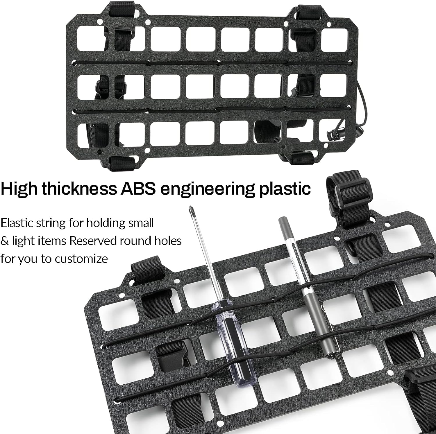 2 Pcs Vehicle Molle Panel Tactical Visor Organizer for Car Visor/Headrest/Seat Back, Gear Holder and Accessories Pouches for EDC Tools