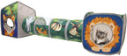 Safari Jungle Cat Play Set, Collapsible Pop-Up Cat Toys Combo with Cube, Tunnel & Hideout, Interactive Indoor Kitty Playhouse for Exercise, Hiding & Lounging