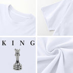 Men'S King Chess Shirt Graphic Tees Designer Printed T Shirts for Men Urban Letter T-Shirt Streetwear