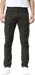 Men'S Cargo Pants Slim Fit with Articulated Knees