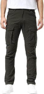 Men'S Cargo Pants Slim Fit with Articulated Knees