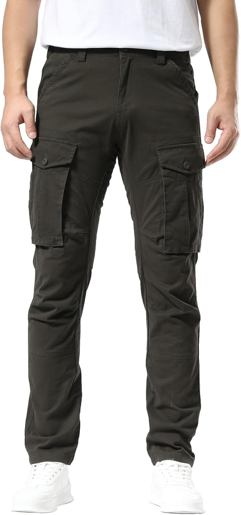 Men'S Cargo Pants Slim Fit with Articulated Knees