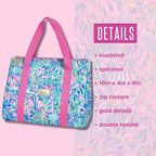 Lilly Pulitzer Insulated Lunch Bag, Cabana Cocktail | Cute Lunch Cooler Tote for Women, Mini Cooler with Zipper Closure, Exterior Pocket, Flat Base, and Handle Straps