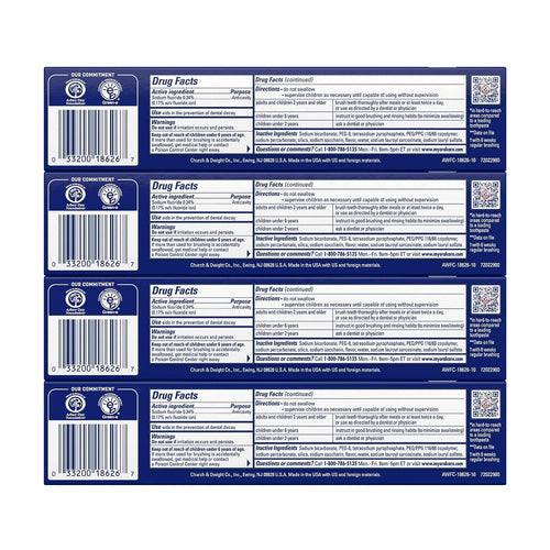 Advance White Toothpaste, Clean Mint Flavor, Stain Defense Technology, 6 Ounce (Pack of 4)
