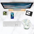 Ergonomic Mouse Pad with Gel Wrist Support Wrist Rest Smooth Surface Non-Slip PU Base Comfortable Office Supplies Pain Relief, 9.5 X 8 Inches, Leaves and Branches