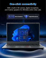 Laptop Computer, 15.6" FHD IPS Display, N95 Processor (Beat N5095), 12GB High-Speed DDR5 RAM 256GB SSD, Wifi 6 BT 5.3, Fingerprint , Backlit Keyboard, Lightweight Notebook for Business Student Office