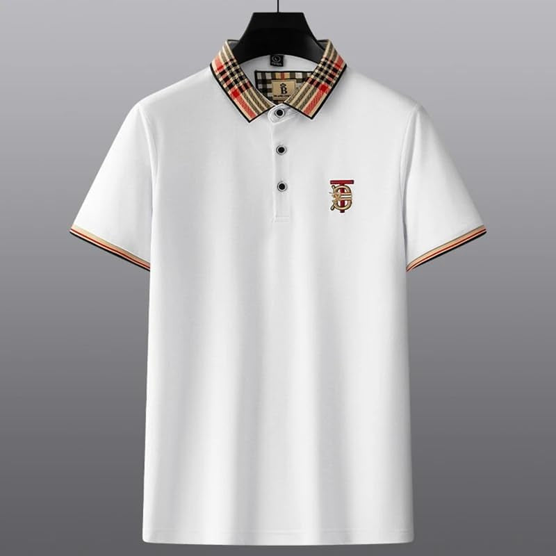 Short Sleeve Shirt Men'S Summer Lapel Top Embroidery Casual Business T-Shirt