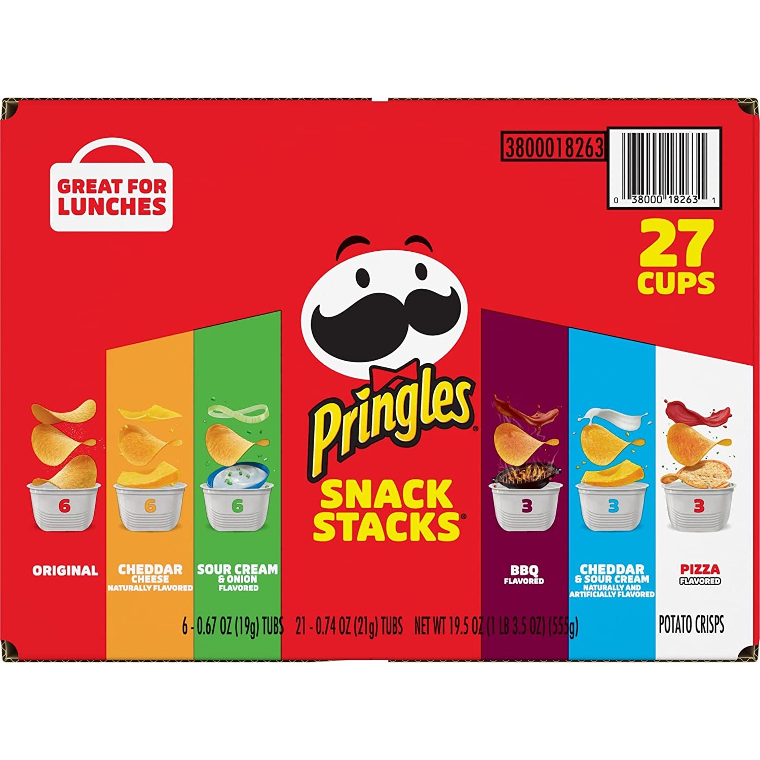 Potato Crisps Chips, Snack Stacks, Lunch Snacks, Office and Kids Snacks, Variety Pack (27 Cups)