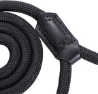 Dog Leash with Genuine Leather Connection/Handle, 4/5/6 FT | Rope Leash, Heavy Duty 360° Swivel Metal Clasp, for Small Medium & Large Dogs
