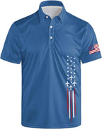 Polo Shirts for Men Moisture Wicking Mens Polo Shirts Patriotic Shirts for Men