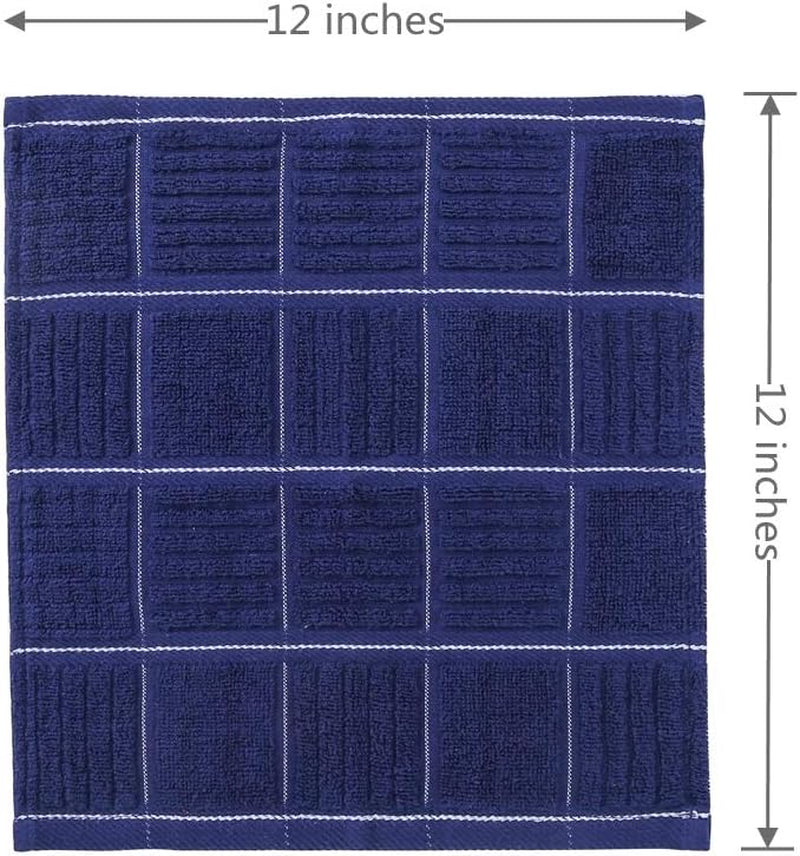 Kitchen Dish Cloths for Washing Dishes, Cotton Dish Rags for Drying Cleaning, Pack of 8 Dishcloths (Red, 12X12 Inches)