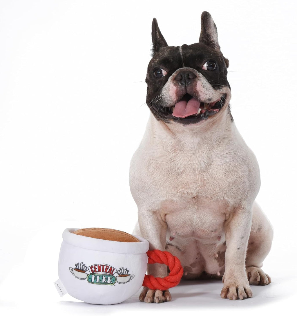 Friends TV Show Central Perk Coffee Cup Plush Dog Toy | Built-In Squeaker, Officially Licensed Friends Product, Iconic Coffee Cup Design, Hours of Fun for Fans