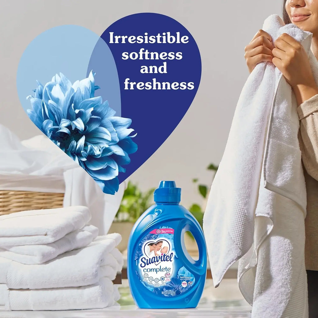 Complete Liquid Fabric Conditioner, Laundry Fabric Softener with Fabric Protection Technology, Field Flowers, 100 Oz, Enough Liquid for 100 Small Loads