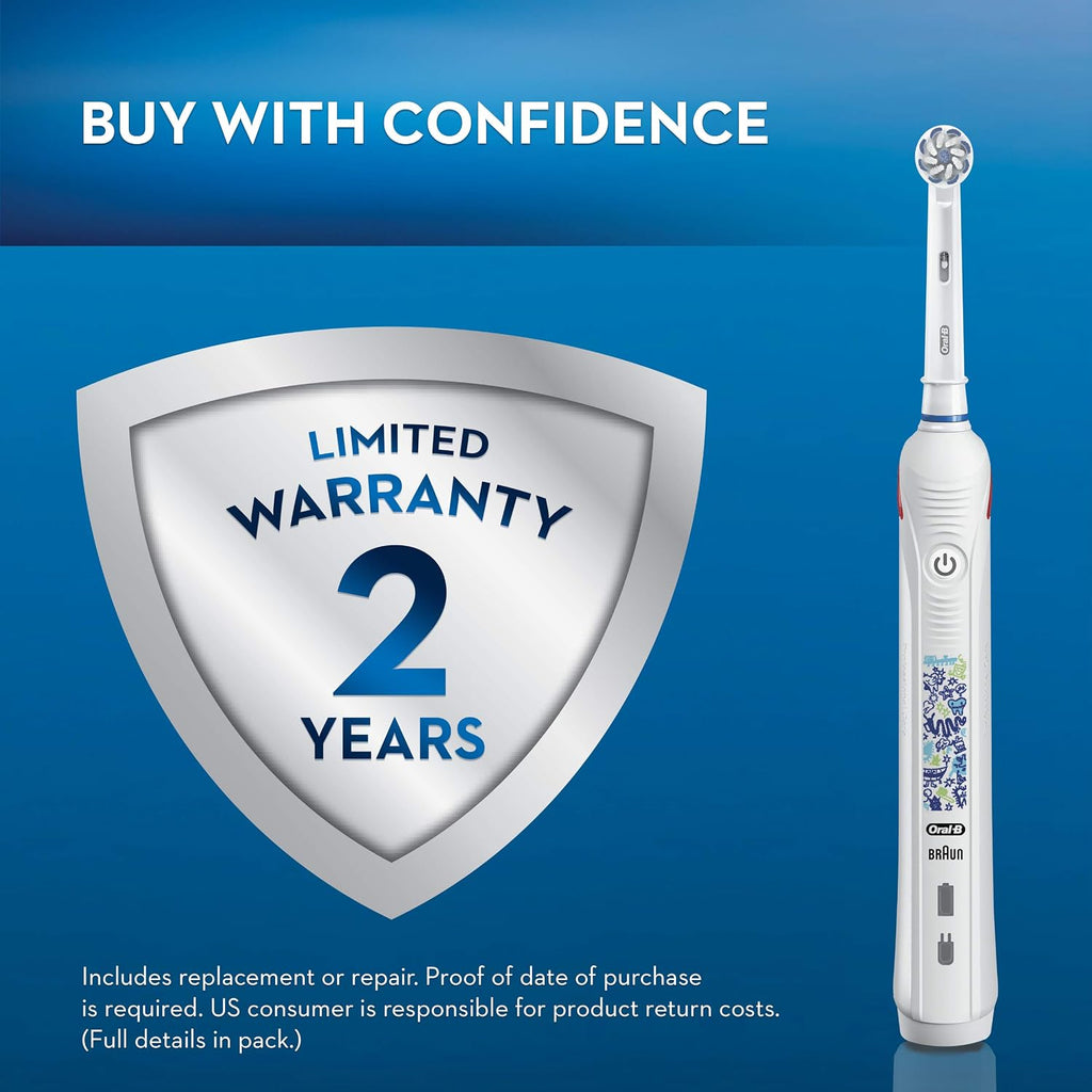 Kids Electric Toothbrush with Coaching Pressure Sensor and Timer, Rechargeable Toothbrush with Brush Head, Sparkle & Shine