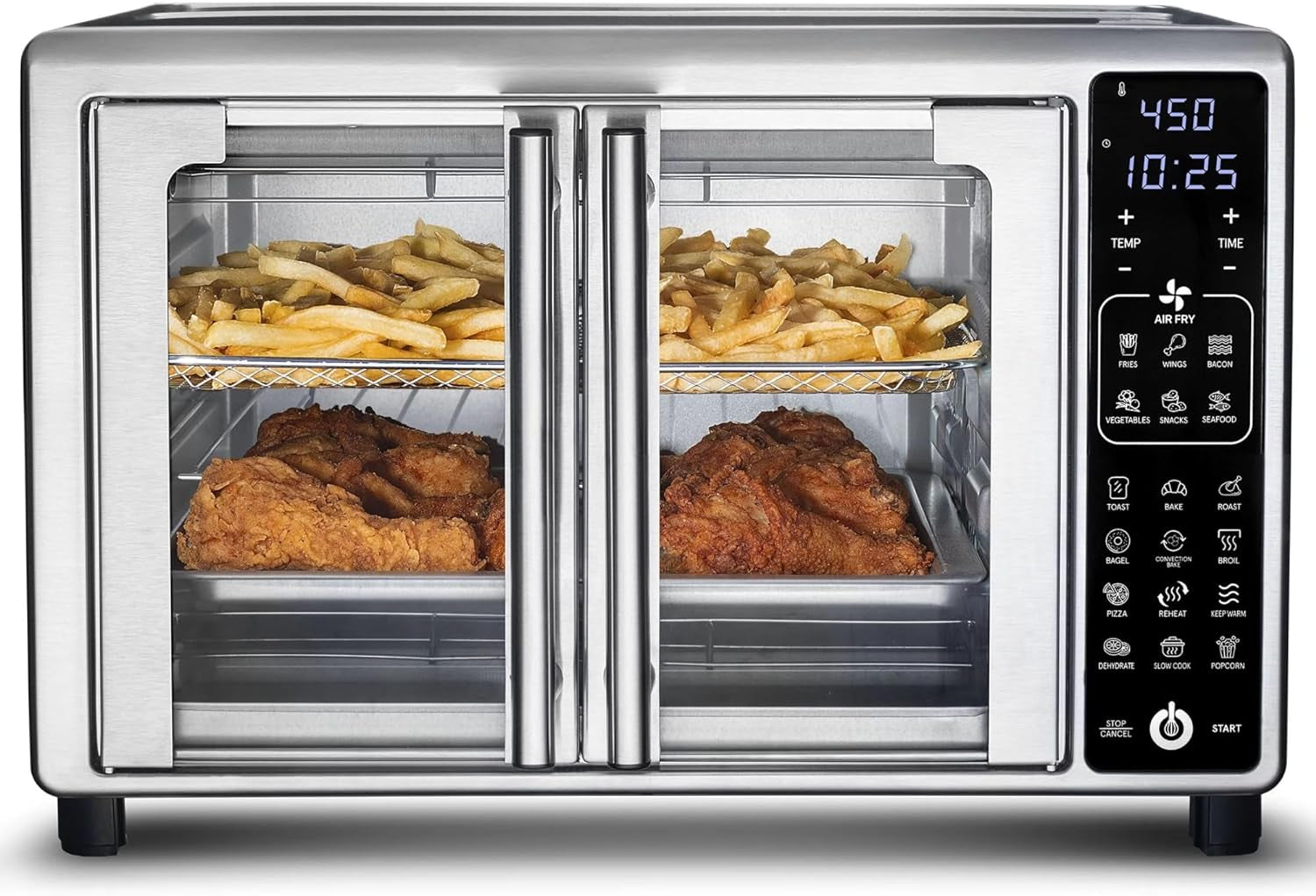 6-Slice Digital Toaster Oven Air Fryer with 19 One-Touch Presets, Stainless Steel