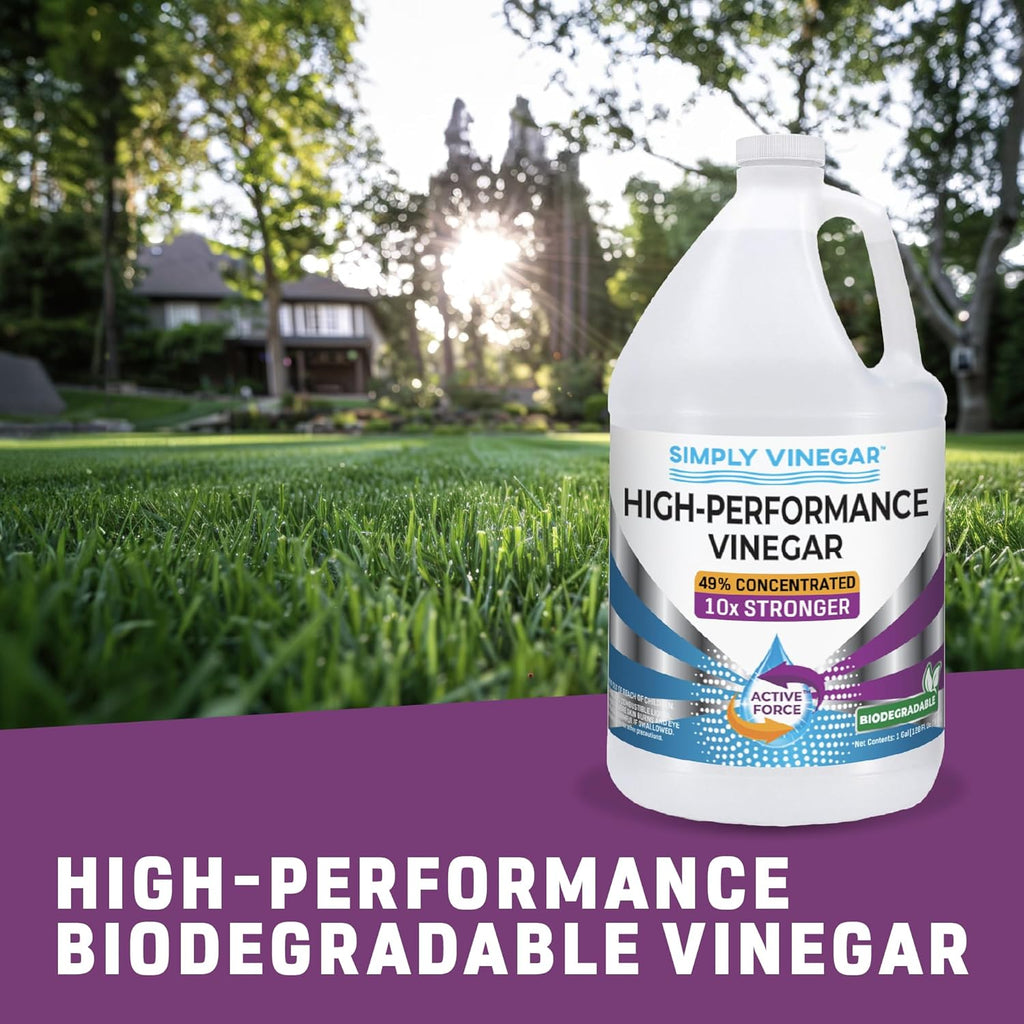 Industrial Strength 49% Vinegar – High-Performance Concentrated Cleaner for Home, Garden, Driveways & More – Biodegradable & Bleach-Free (Not for Food Use) - 1 Gallon (128 Oz)
