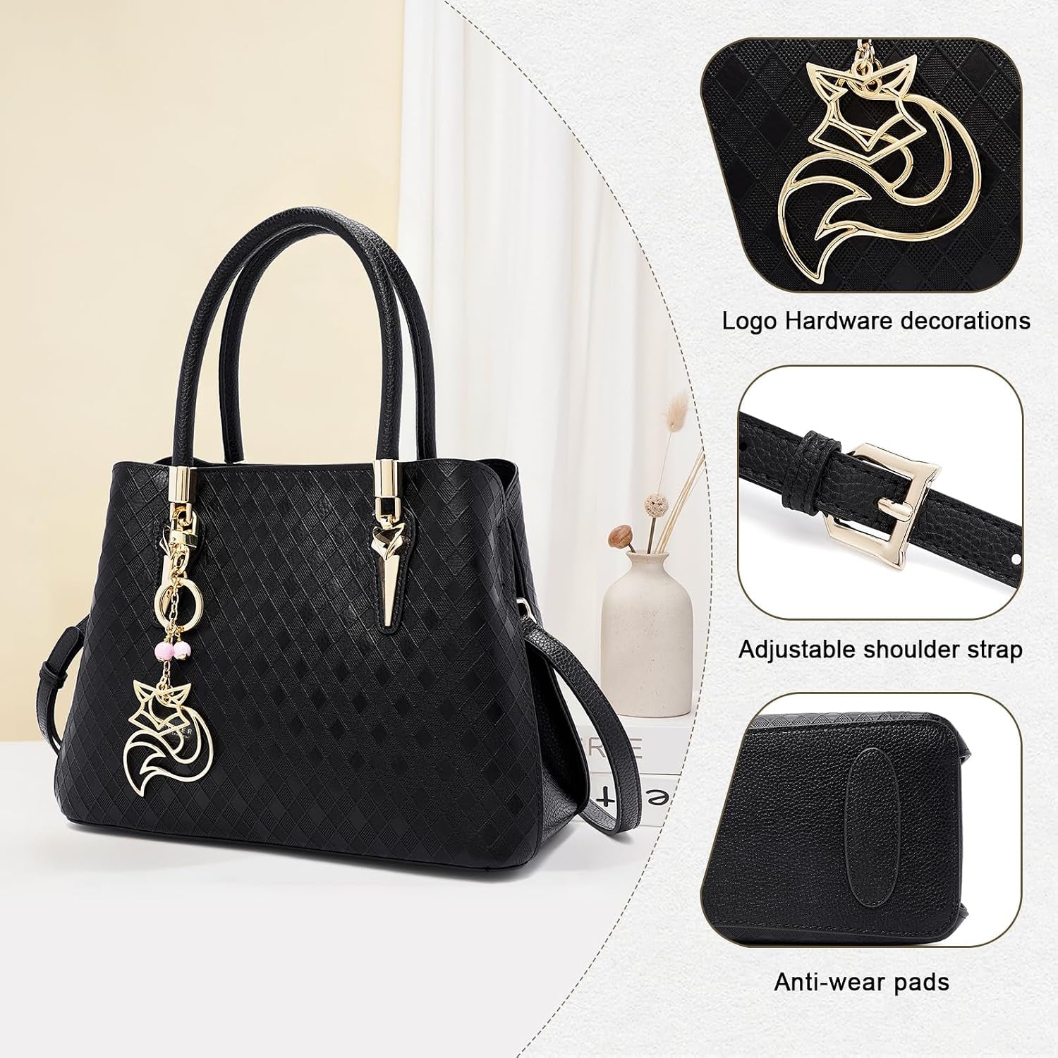 Genuine Leather Satchel Handbags for Women Top-Handle Bags Elegant Shoulder Purses