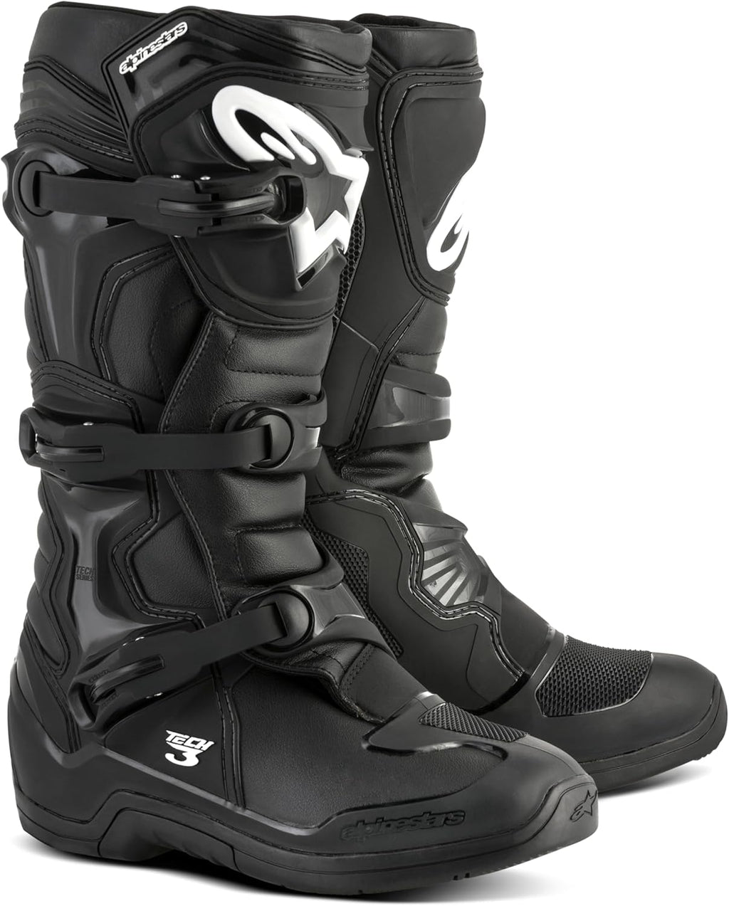 Tech 3 Motocross Boots, Durable & Lightweight, Ce-Certified for Off-Road Powersports, 11, Black