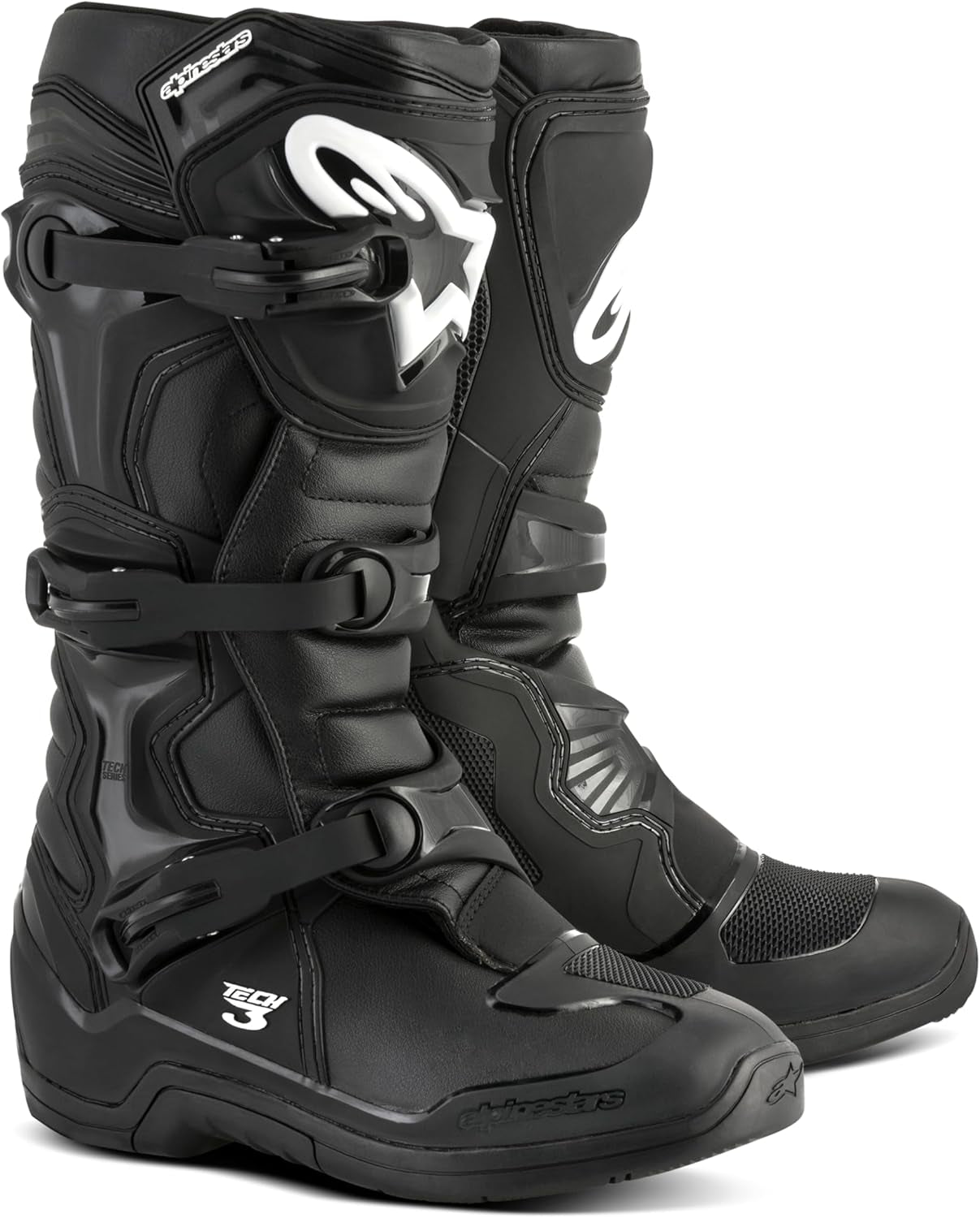 Tech 3 Motocross Boots, Durable & Lightweight, Ce-Certified for Off-Road Powersports, 11, Black